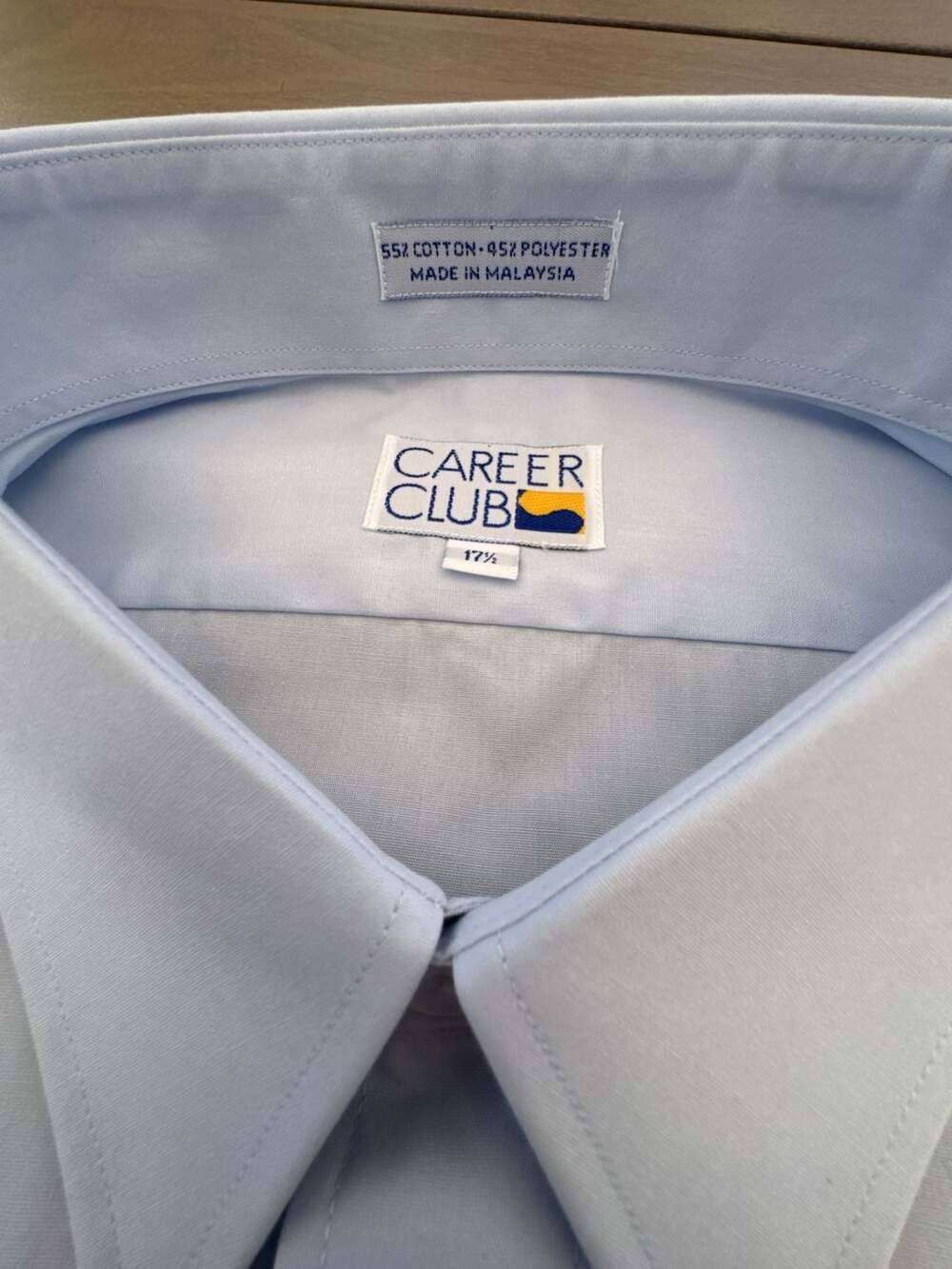 Vintage Career Club White Long Sleeve Dress Shirt Men’s 17.5 Cotton Blend NWOT